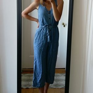 Blue cotton jumpsuit